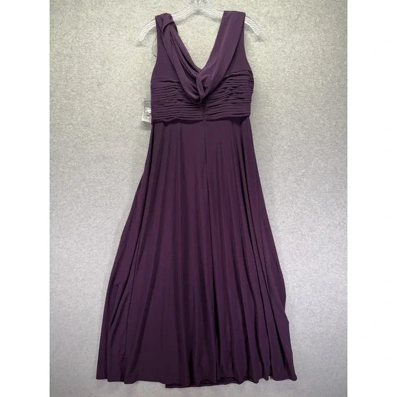 Alex Evenings Dress Womens 8P Purple Beaded Cowl Neck Formal Gown New 82351491 - Picture 8 of 9